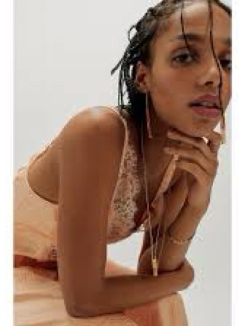 Free People Peach Lace-Trim Slip Maxi Dress - Picture 4 of 6